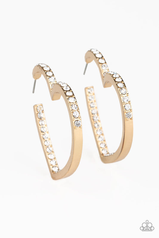 Paparazzi Heartbreaker Gold Post Hoop Earrings