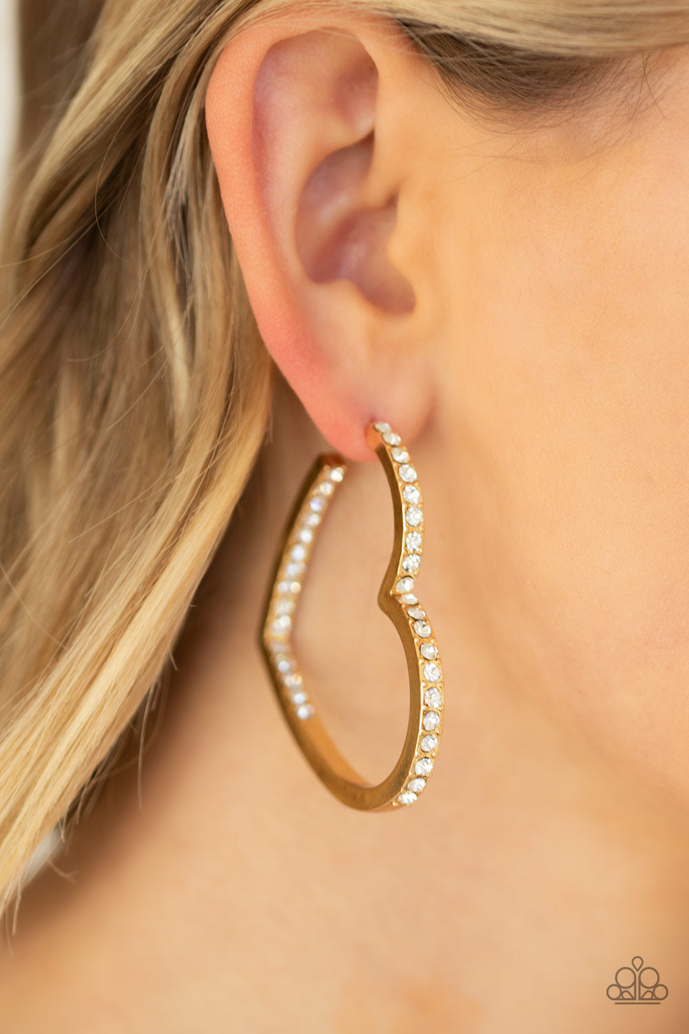 Paparazzi Heartbreaker Gold Post Hoop Earrings