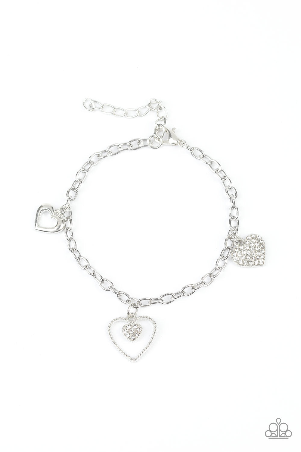Paparazzi Hearts and Harps White Clasp Bracelet - P9RE-WTXX-361XX