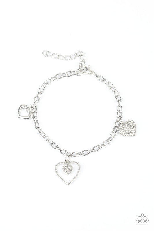 Paparazzi Hearts and Harps White Clasp Bracelet - P9RE-WTXX-361XX
