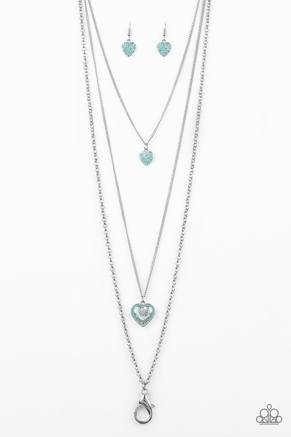 Paparazzi Heart Song Green Lanyard Long Necklace