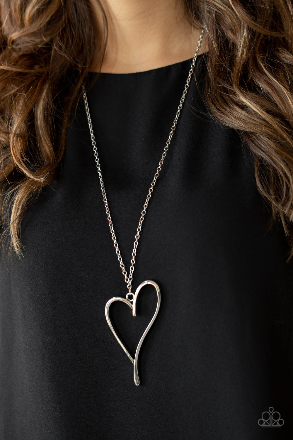 Paparazzi HEARTS So Good Silver Long Necklace