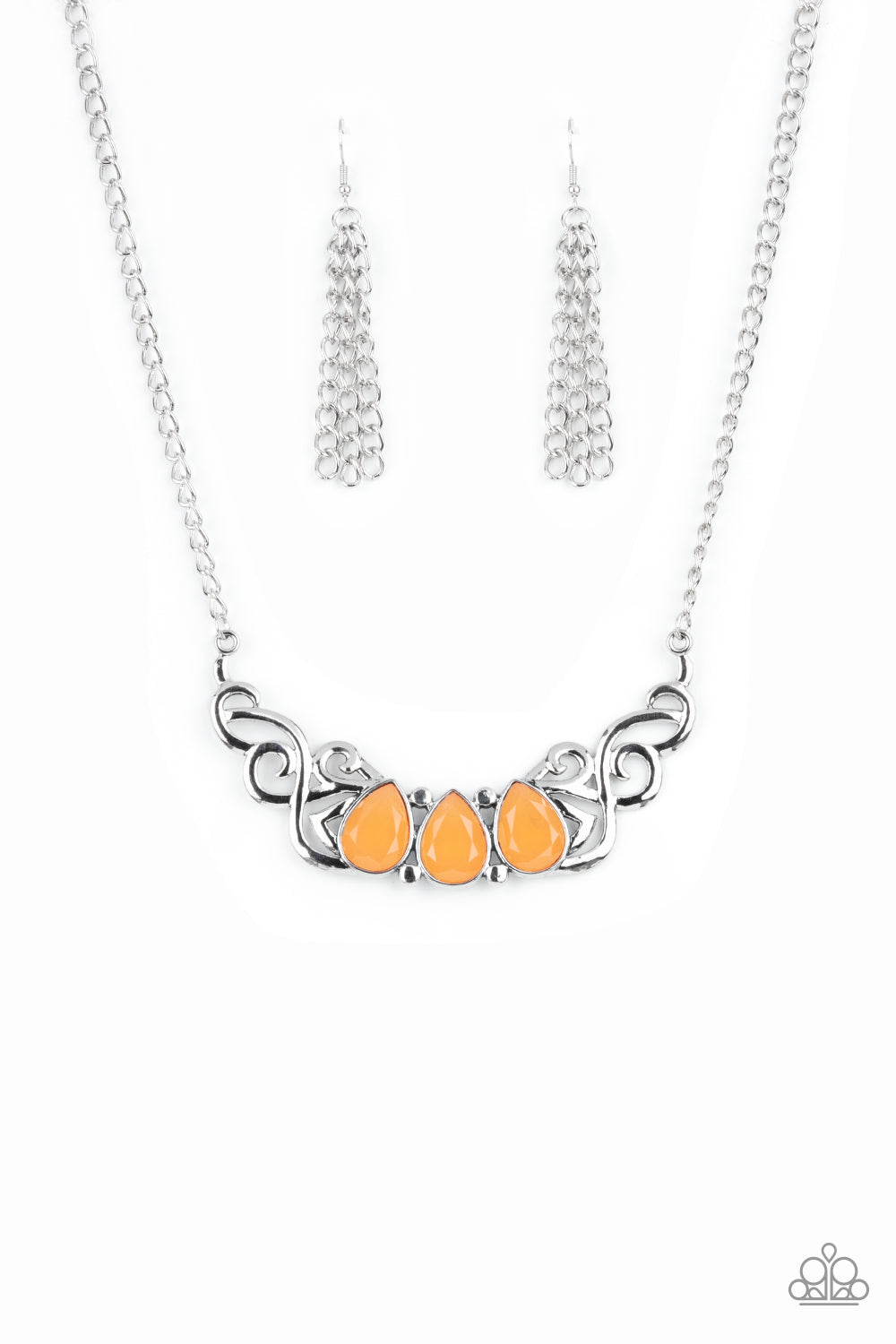 Paparazzi Heavenly Happenstance Orange Short Necklace