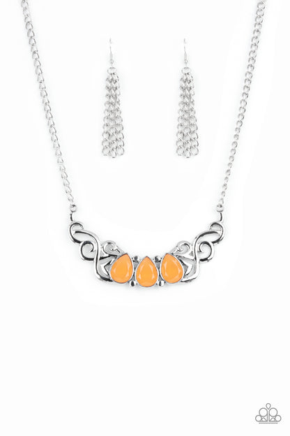 Paparazzi Heavenly Happenstance Orange Short Necklace