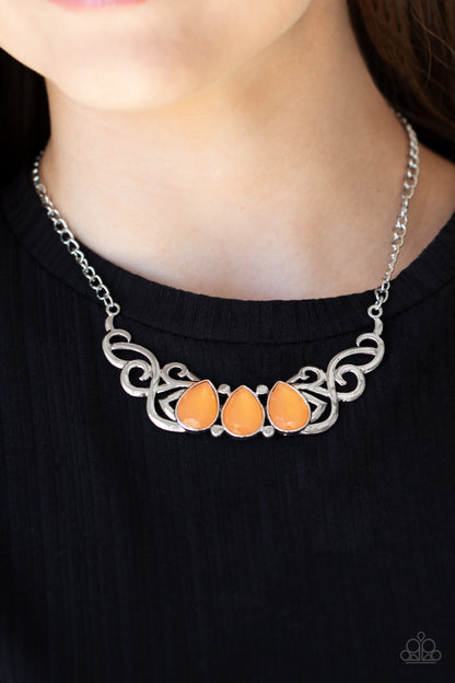 Paparazzi Heavenly Happenstance Orange Short Necklace