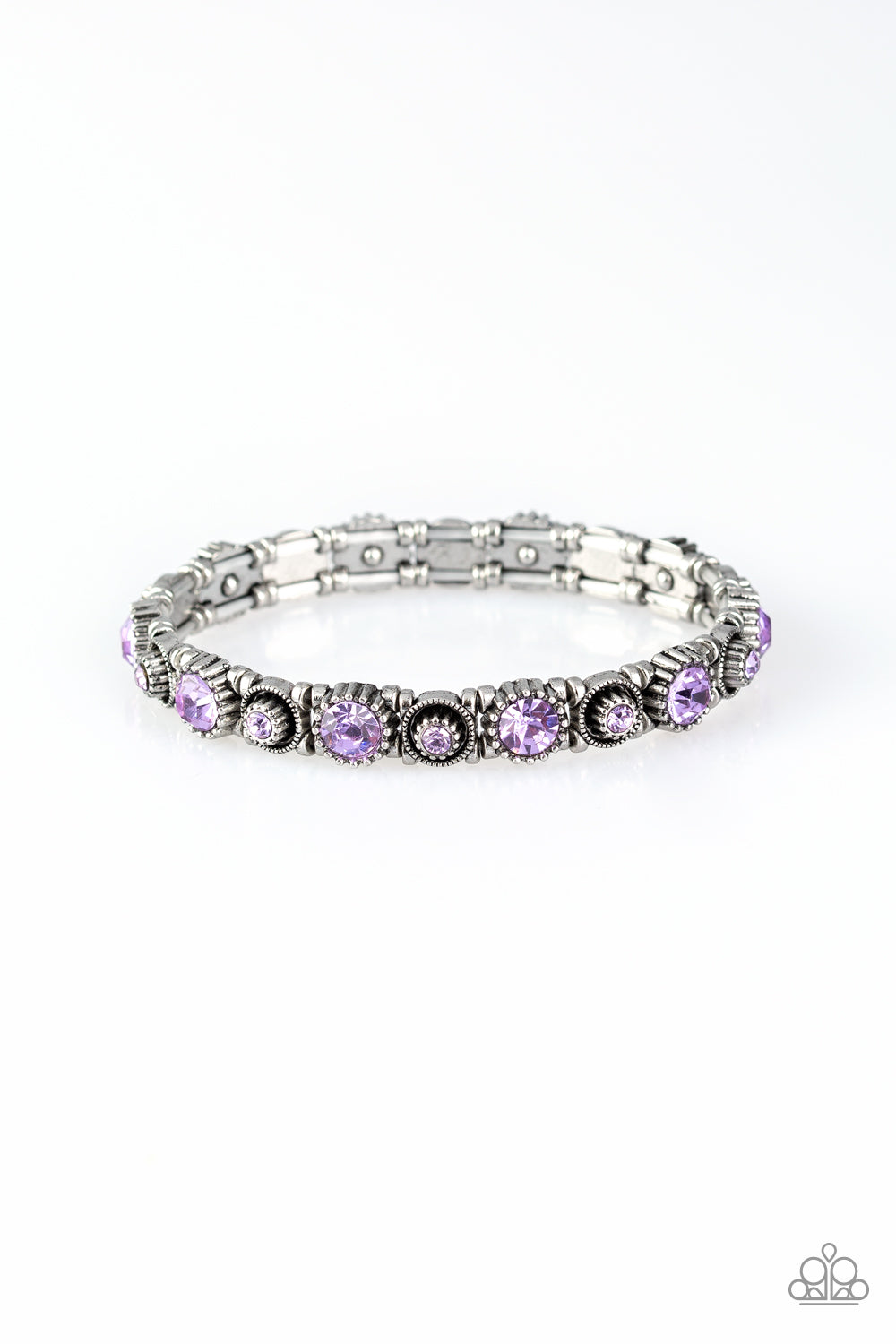 Paparazzi Heavy On The Sparkle Purple Stretch Bracelet