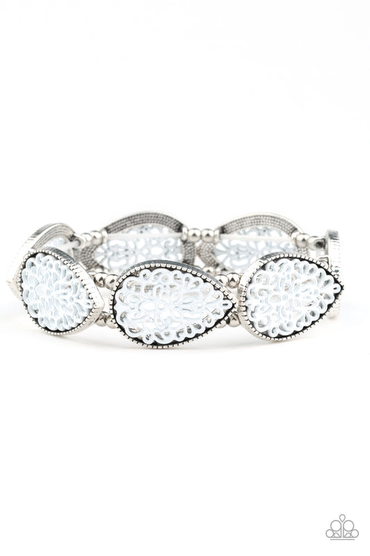 Paparazzi Heirloom Hunter White Stretch Bracelet