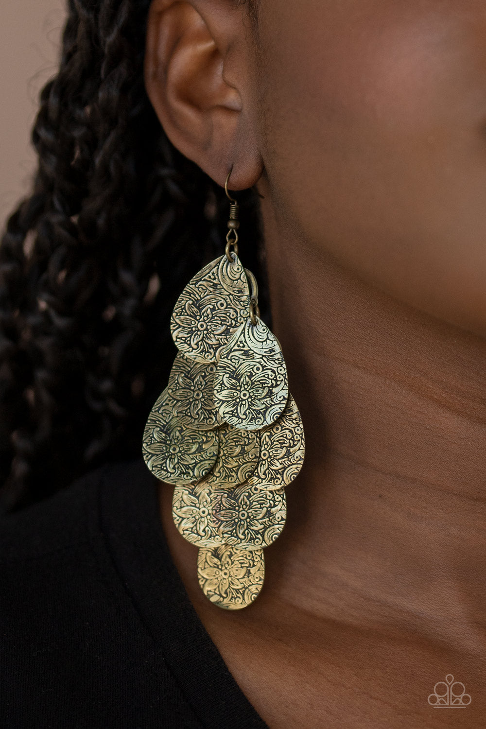 Paparazzi Hibiscus Harmony Brass Fishhook Earrings