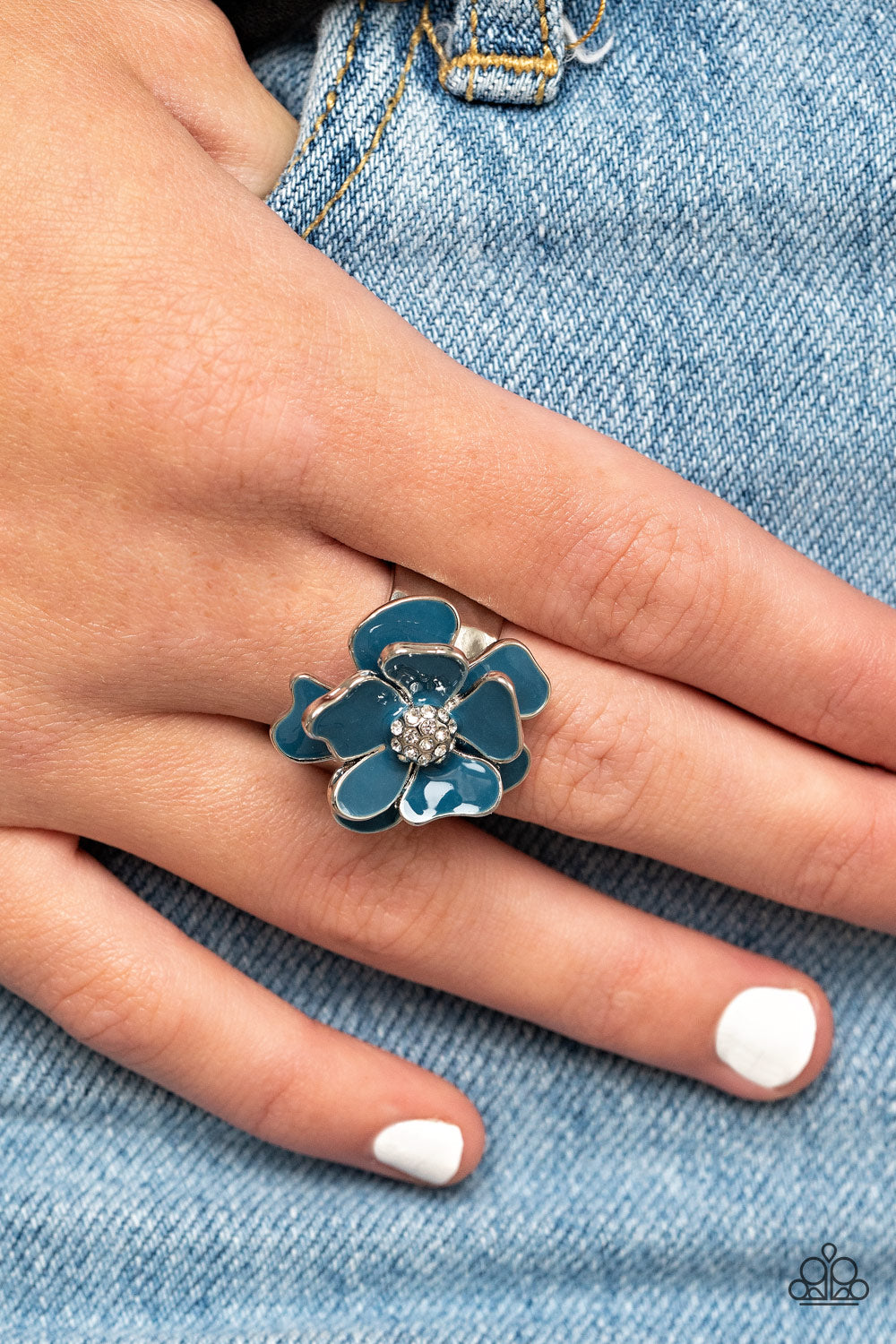 Paparazzi Hibiscus Holiday Blue Ring