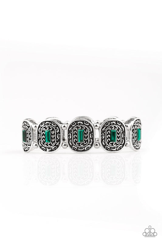 Paparazzi Hidden Fortune Green Stretch Bracelet