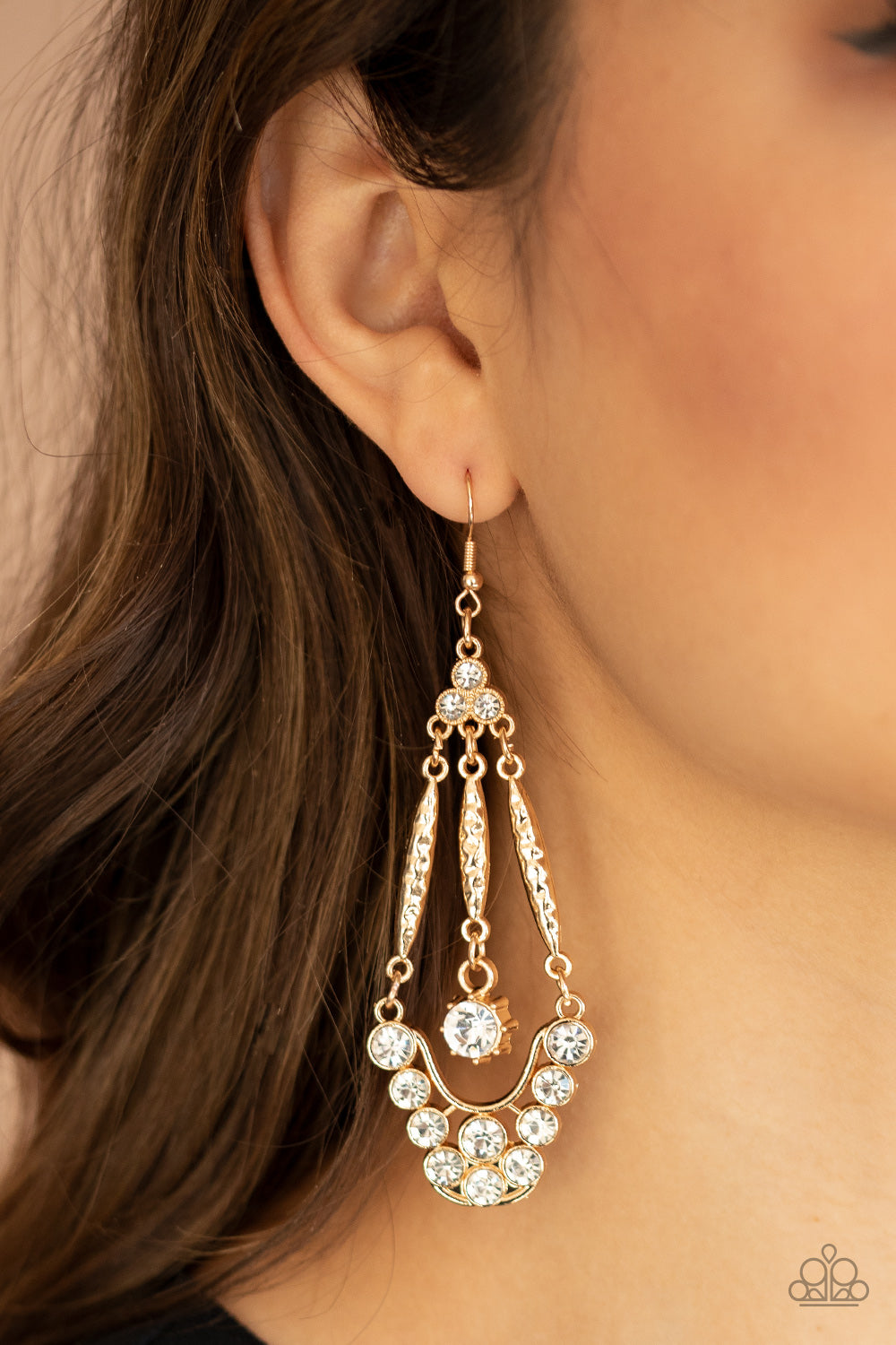 Paparazzi High-Ranking Radiance Gold Fishhook Earrings