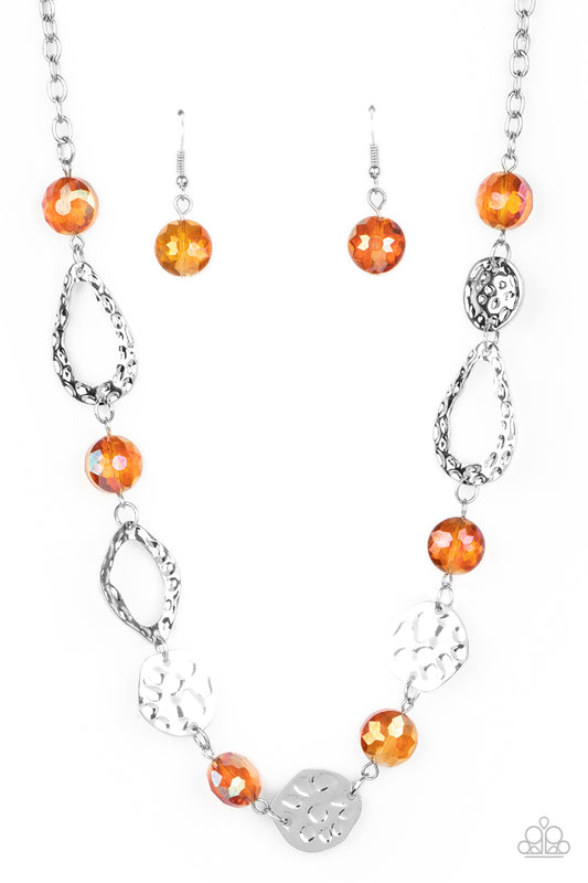 Paparazzi High Fashion Fashionista Orange Short Necklace