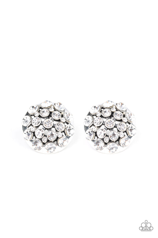 Paparazzi Hollywood Drama White Post Earrings