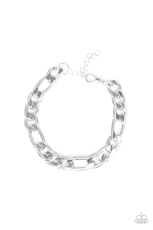 Paparazzi Home Team Silver Men's Clasp Bracelet - P9MN-URSV-025XX