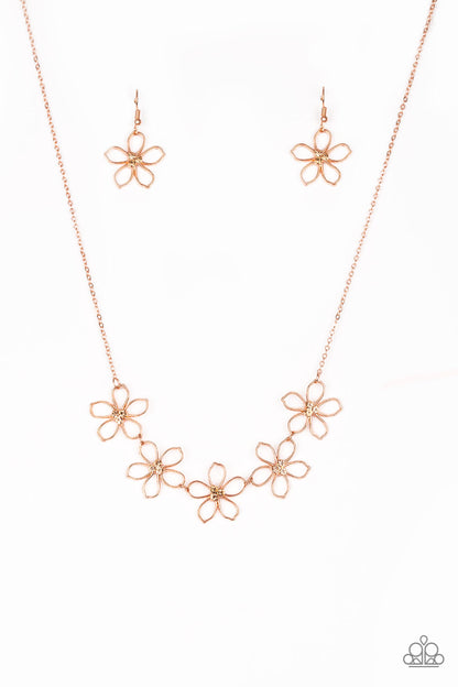 Paparazzi Hoppin' Hibiscus Copper Short Necklace