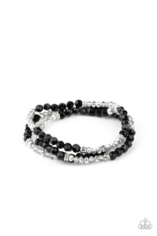 Paparazzi How Does Your Garden GLOW Black Stretch Bracelet