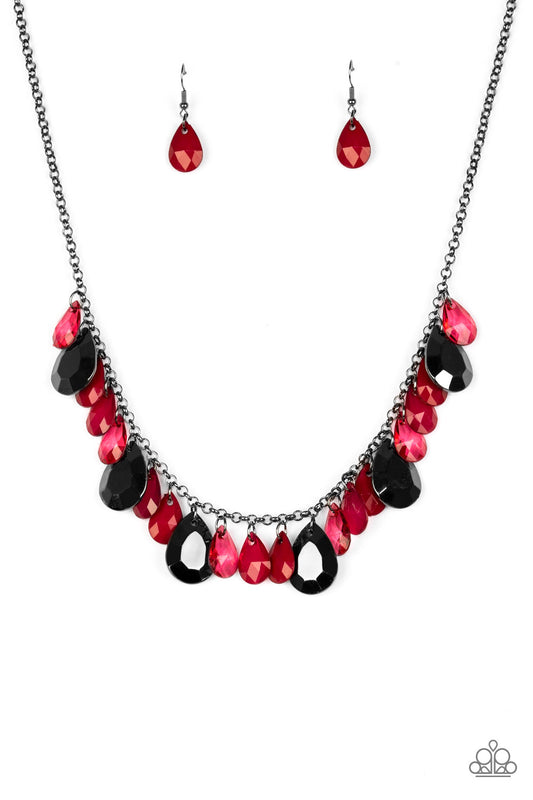 Paparazzi Hurricane Season Red Short Necklace - P2WH-RDXX-226XX
