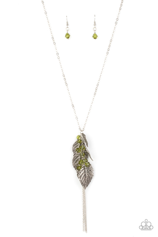 Paparazzi I Be-Leaf Green Long Necklace