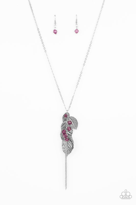 Paparazzi I Be-Leaf Purple Long Necklace