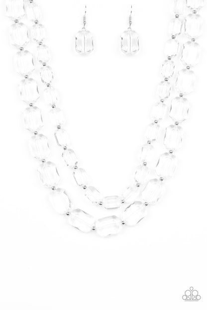 Paparazzi Ice Bank White Short Necklace