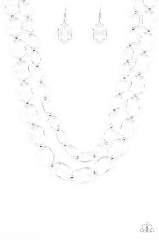 Paparazzi Ice Bank White Short Necklace