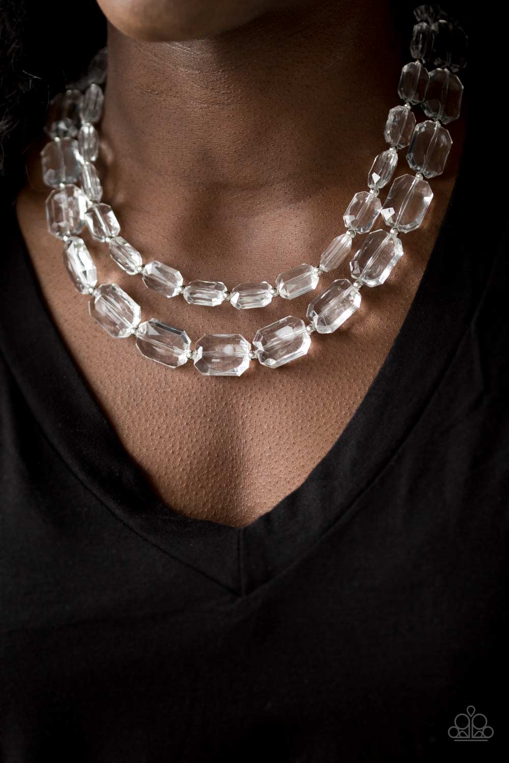 Paparazzi Ice Bank White Short Necklace