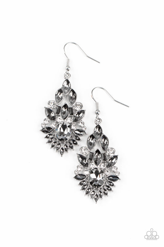 Paparazzi Ice Castle Couture Silver Fishhook Earrings