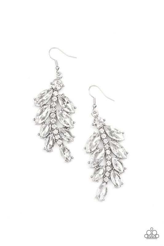 Paparazzi Ice Garden Gala White Fishhook Earrings - P5RE-WTXX-530XX