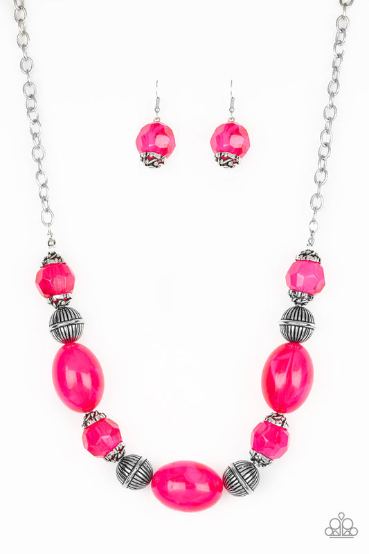 Paparazzi Ice Melt Pink Short Necklace