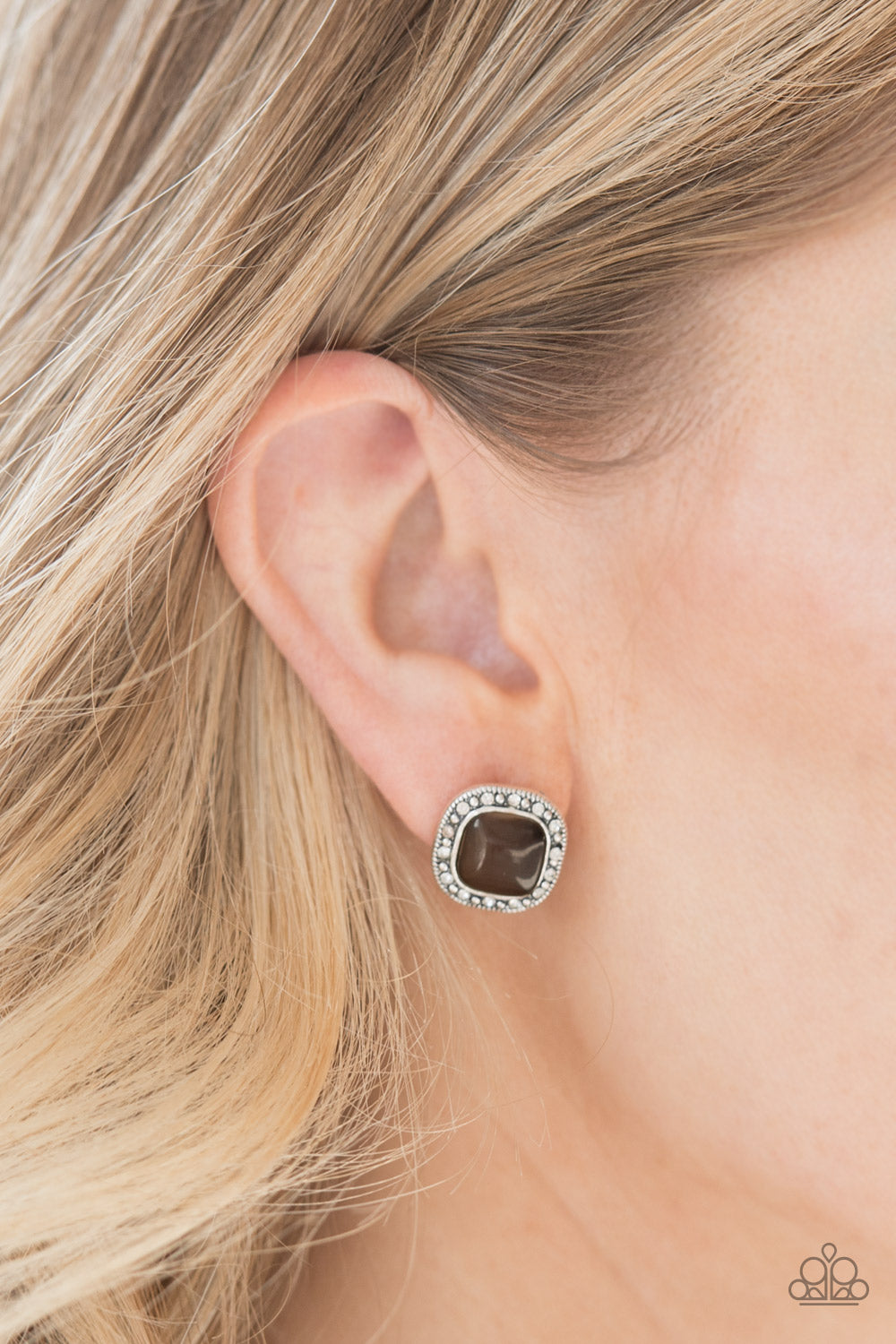 Paparazzi Ice Palace Brown Post Earrings