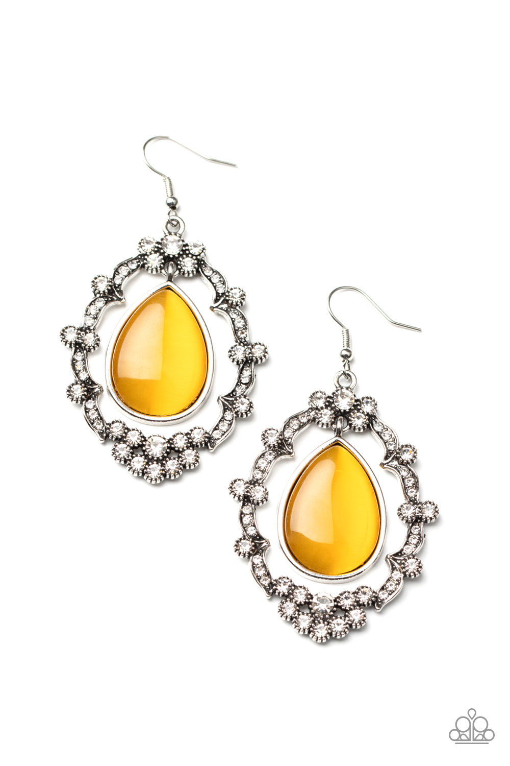 Paparazzi Icy Eden Yellow Fishhook Earrings