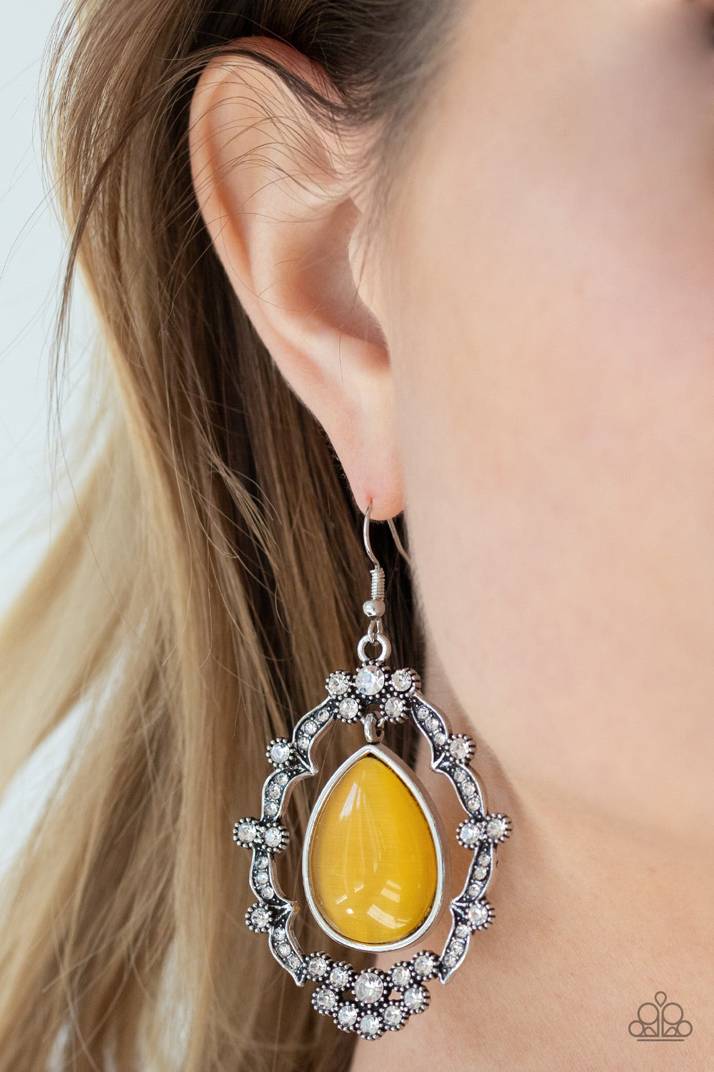 Paparazzi Icy Eden Yellow Fishhook Earrings