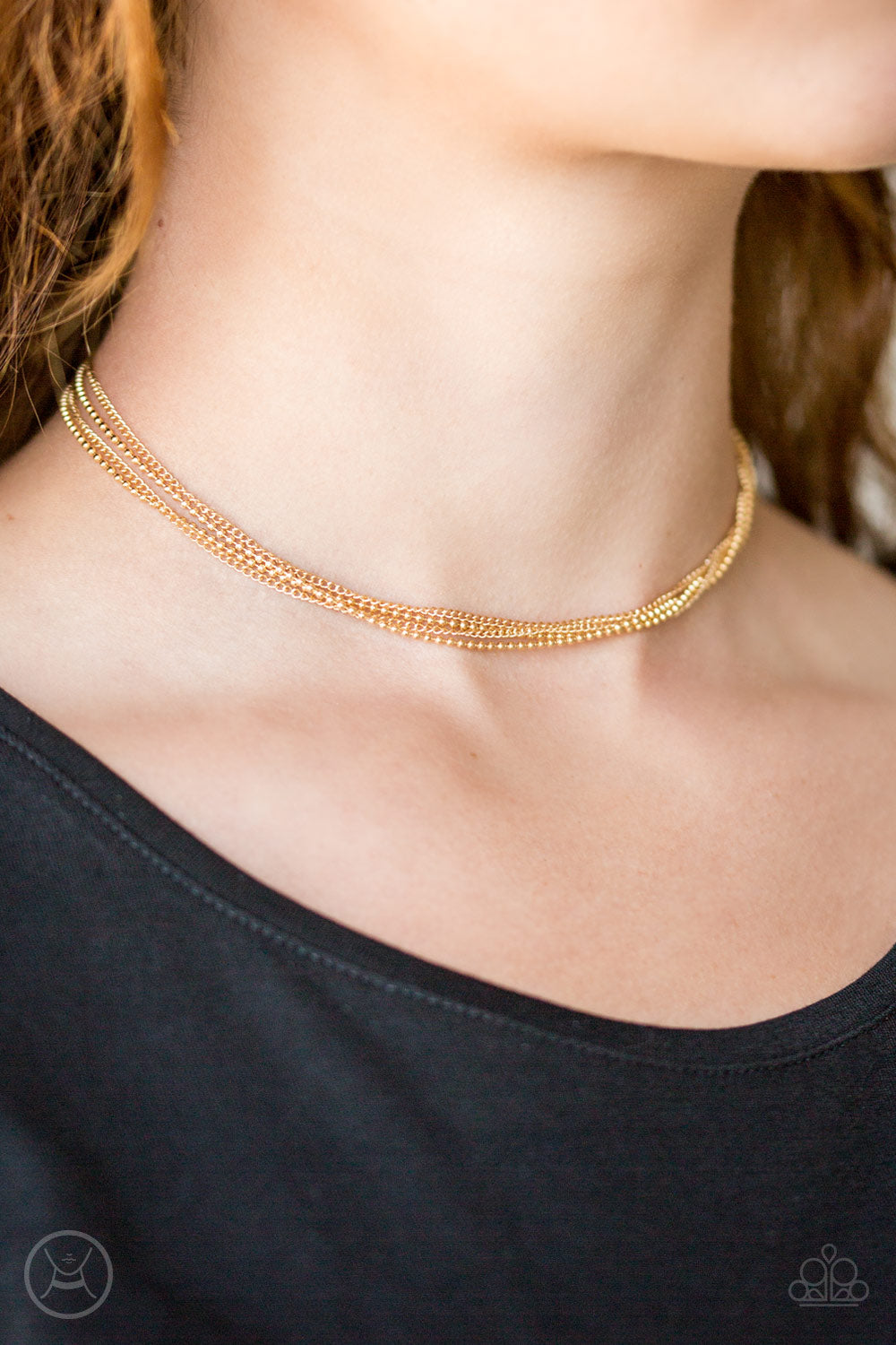 Paparazzi If You Dare Gold Choker Necklace