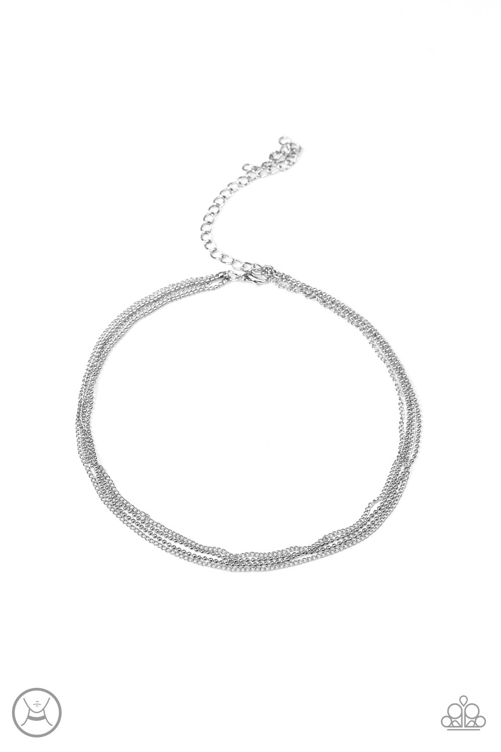 Paparazzi If You Dare Silver Choker Necklace