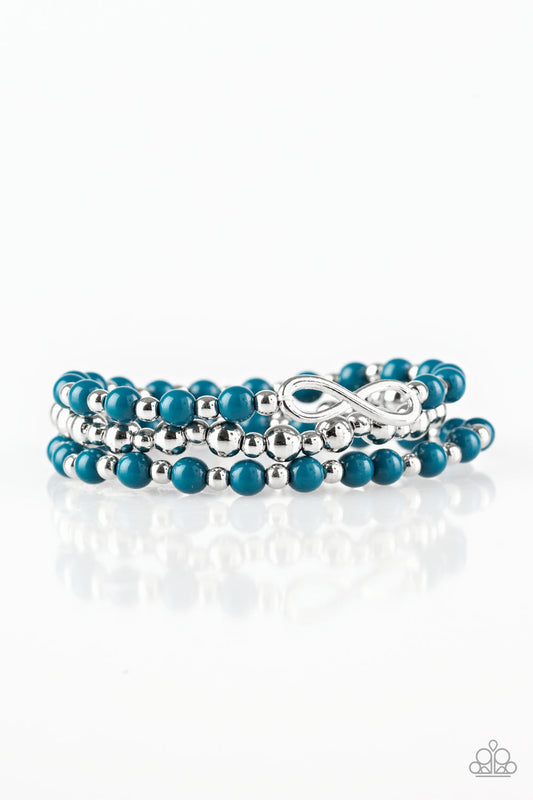 Paparazzi Immeasurably Infinite Blue Stretch Bracelet