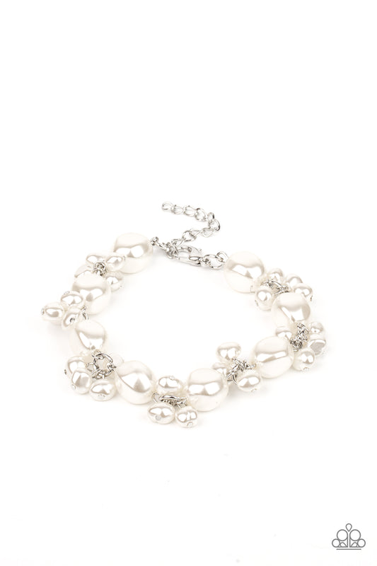 Paparazzi Imperfectly Perfect White Clasp Bracelet