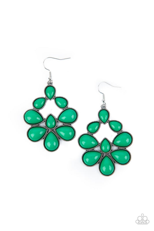 Paparazzi In Crowd Couture Green Fishhook Earrings