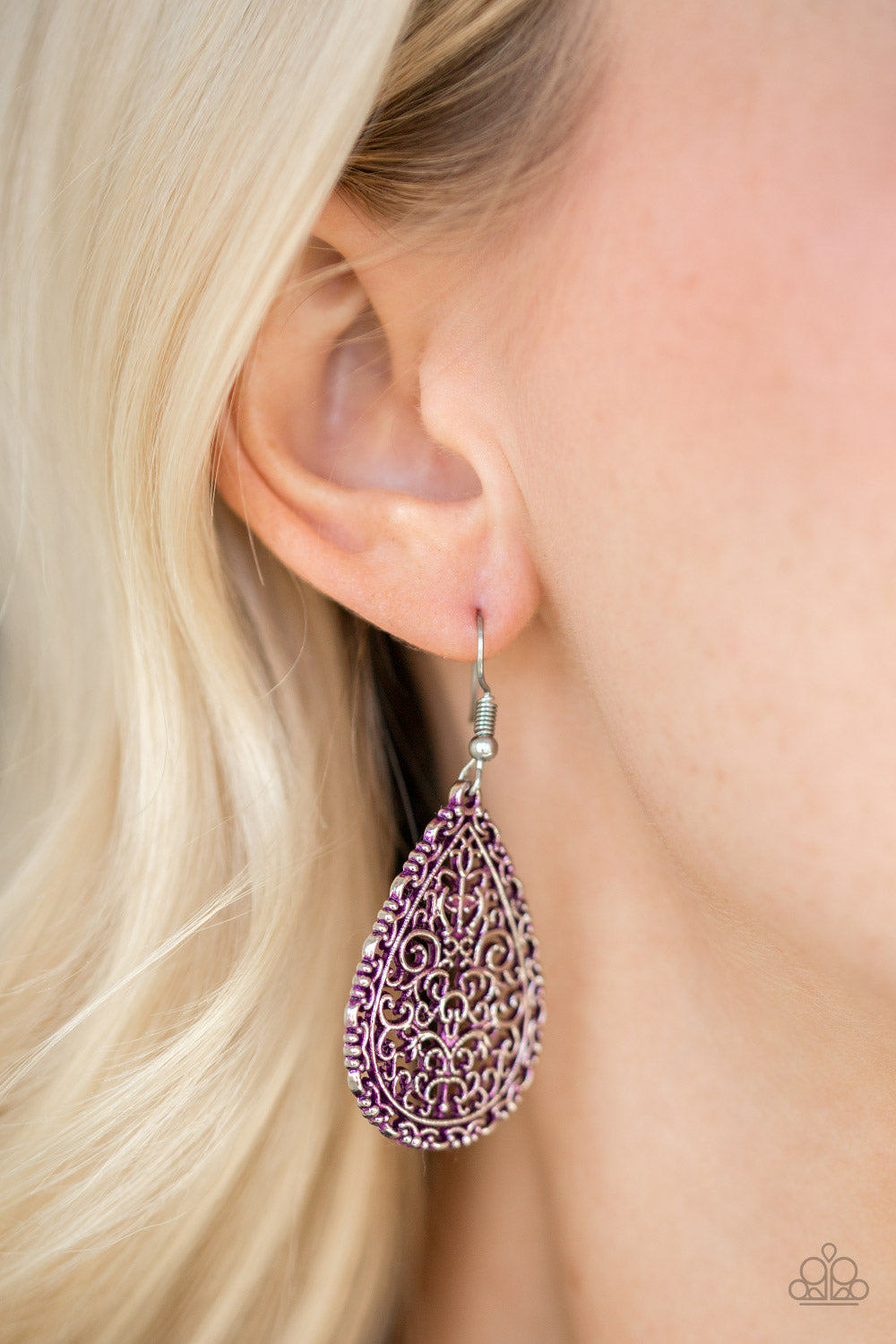 Paparazzi Indie Idol Purple Fishhook Earrings