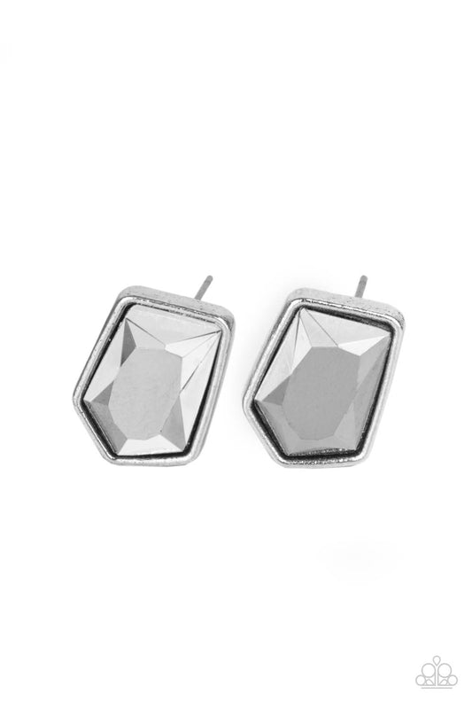 Paparazzi Indulge Me Silver Post Earrings