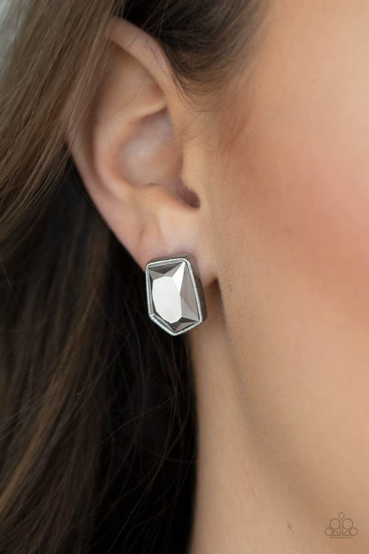 Paparazzi Indulge Me Silver Post Earrings