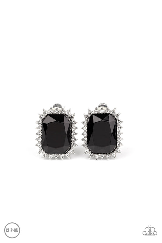 Paparazzi Insta Famous Black Clip-On Earrings