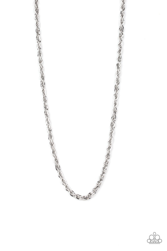 Paparazzi Instant Replay Silver Men's Short Necklace - P2MN-URSV-003XX