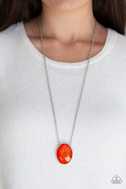 Paparazzi Intensely Illuminated Orange Long Necklace - P2WH-OGXX-226XX