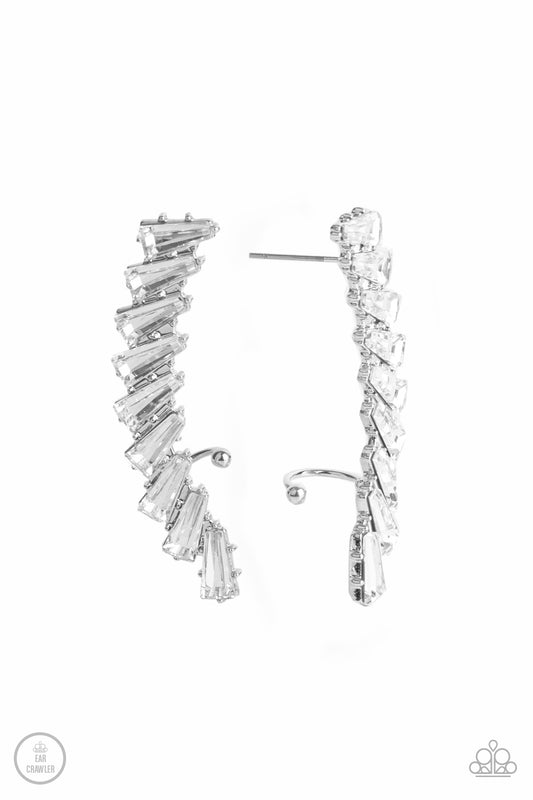 Paparazzi I Think Ice Can White Ear Crawler Earrings