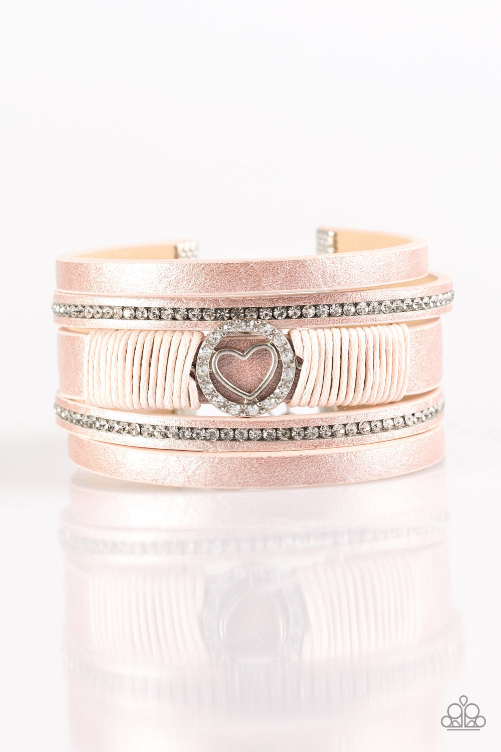 Paparazzi It Takes Heart Pink Clasp Bracelet
