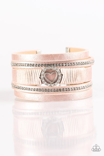Paparazzi It Takes Heart Pink Clasp Bracelet