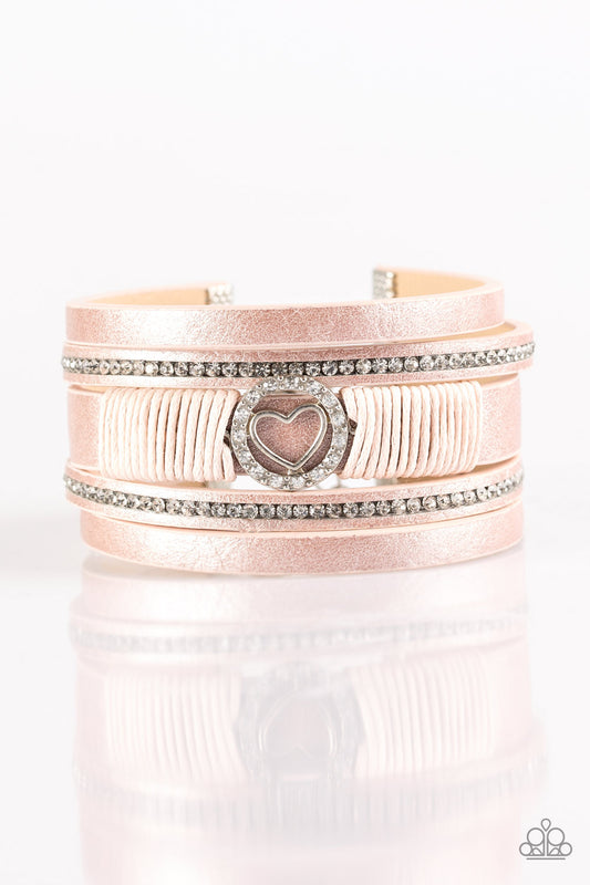 Paparazzi It Takes Heart Pink Clasp Bracelet