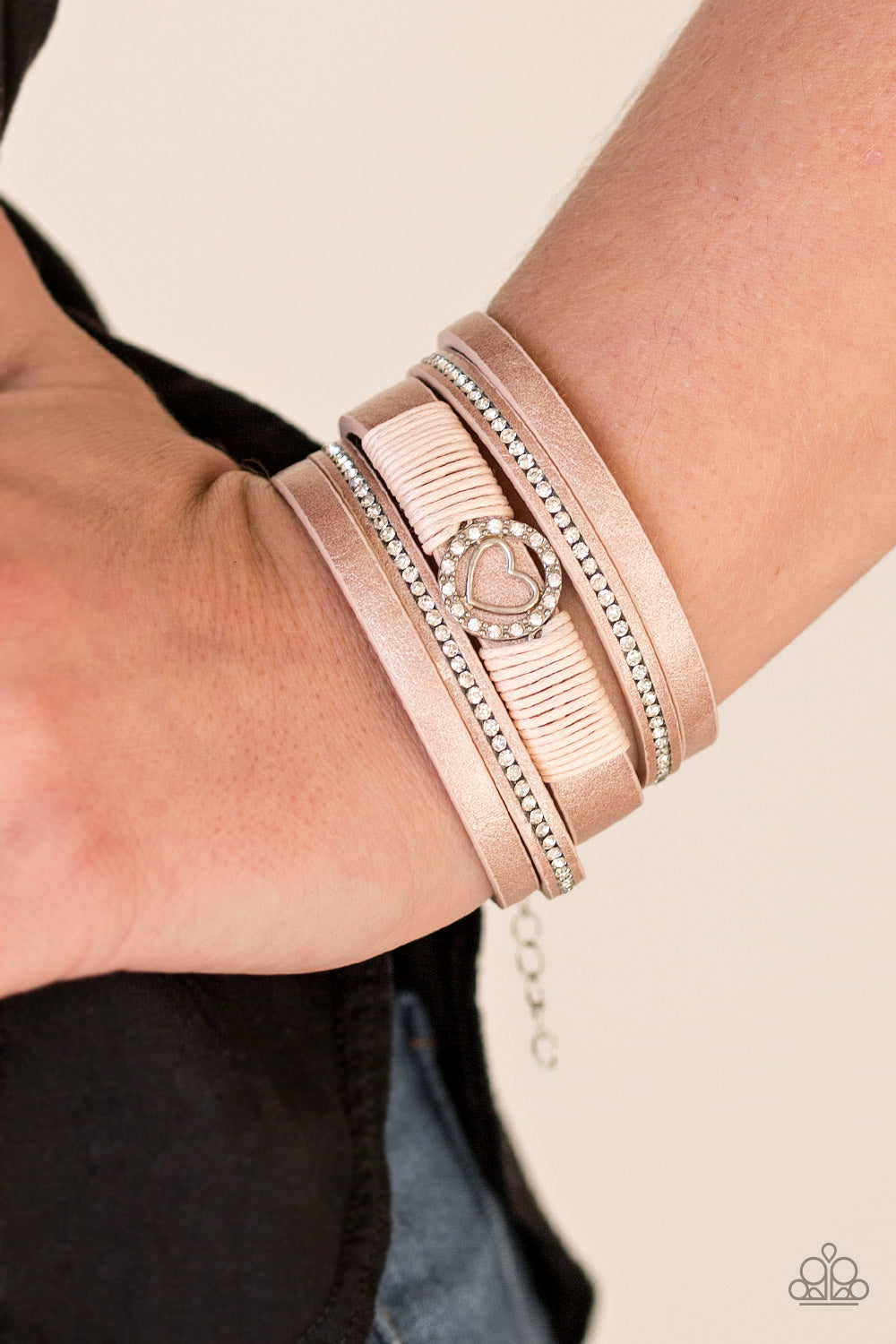 Paparazzi It Takes Heart Pink Clasp Bracelet