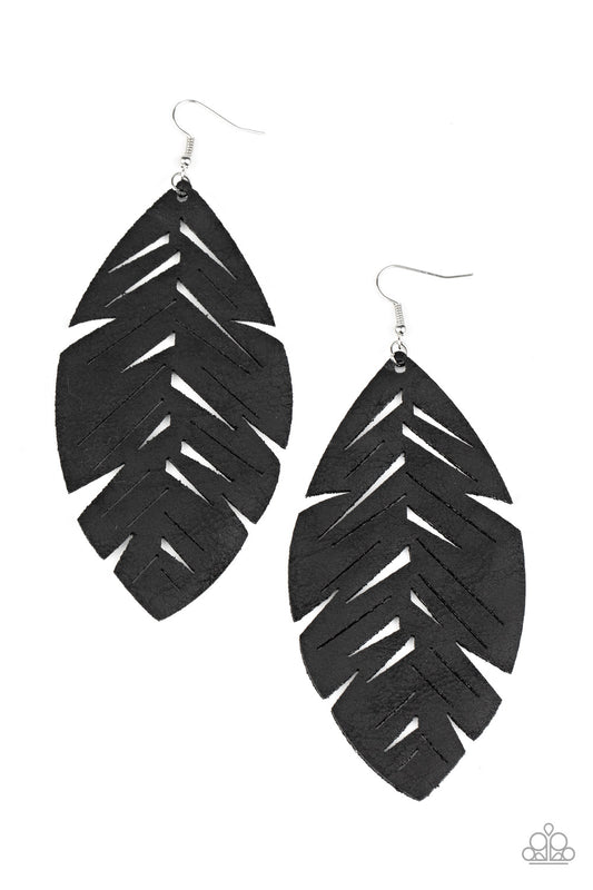 Paparazzi I Want To Fly Black Fishhook Earrings