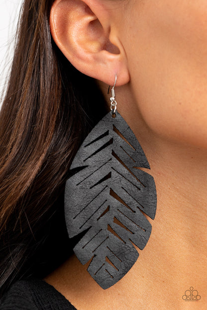 Paparazzi I Want To Fly Black Fishhook Earrings